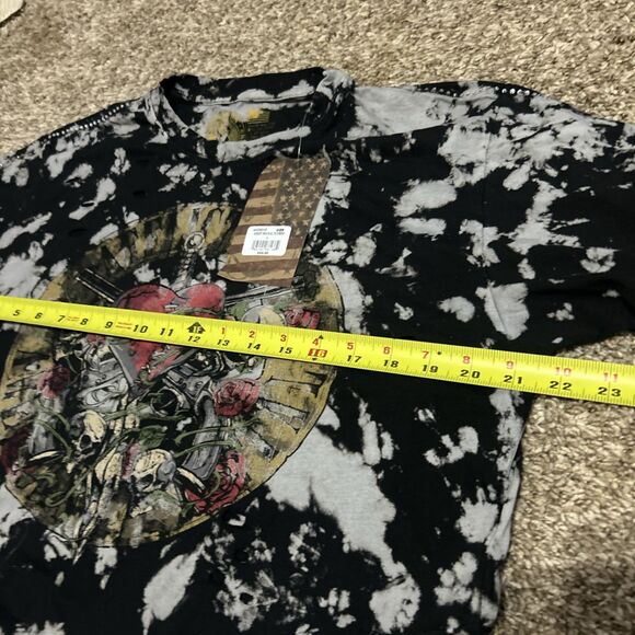 Affliction Women Goth Skulls Heart Rhinestone T-shirt Large Distressed Biker NWT - Picture 11 of 12